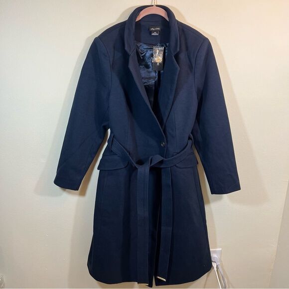 City Chic Women’s Navy Blue Mia Coat 16 NWT - Picture 4 of 15